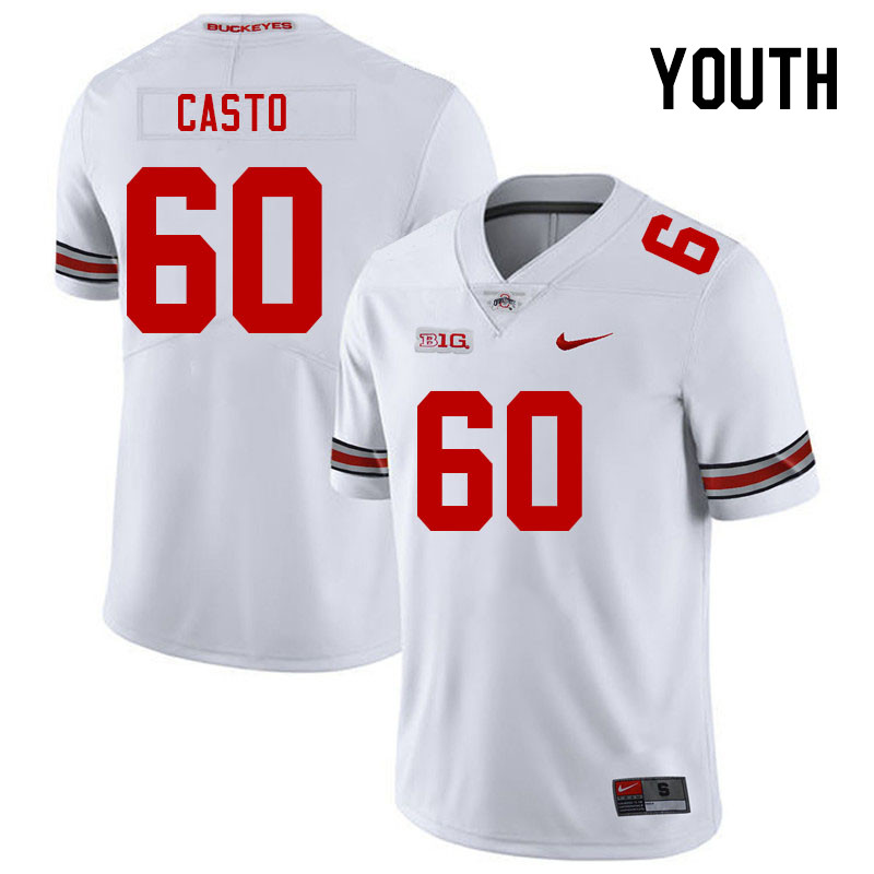 Youth #60 Cade Casto Ohio State Buckeyes College Football Jerseys Stitched Sale-White